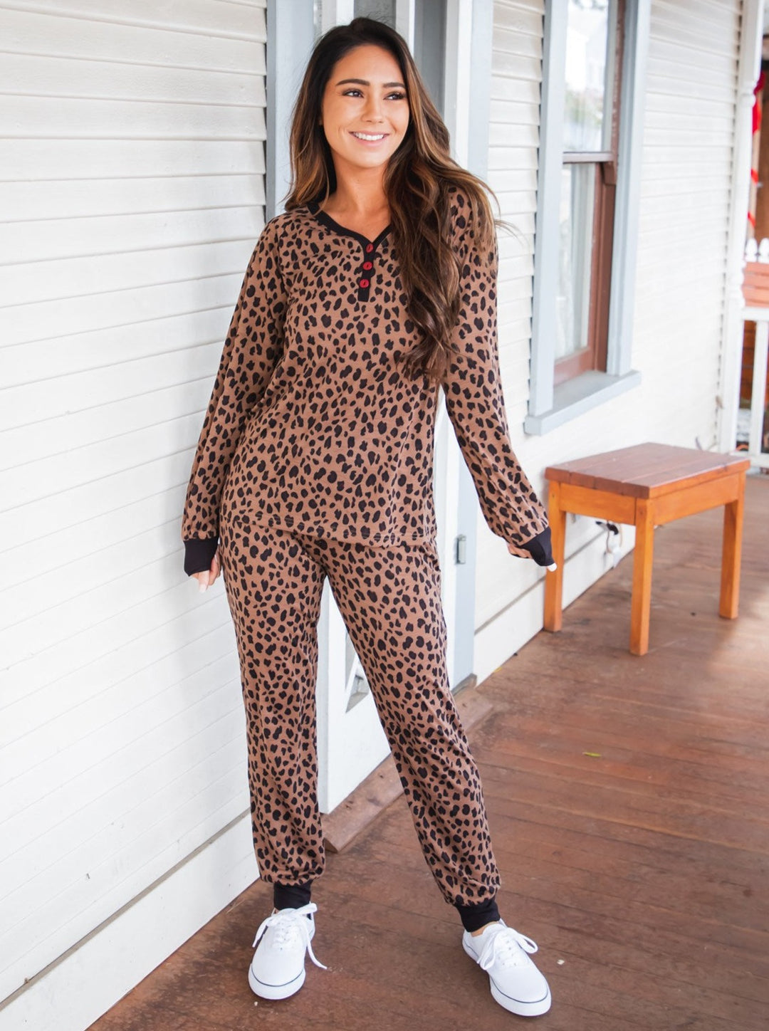 The Sterling Pajama Sets - Dark Brown Cheetah