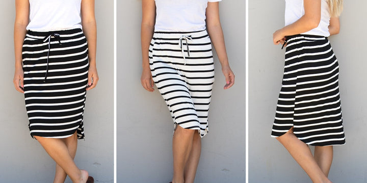 Stripe Weekend Skirt - Tickled Teal LLC