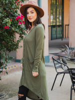 Lea Button Cardigan - Olive