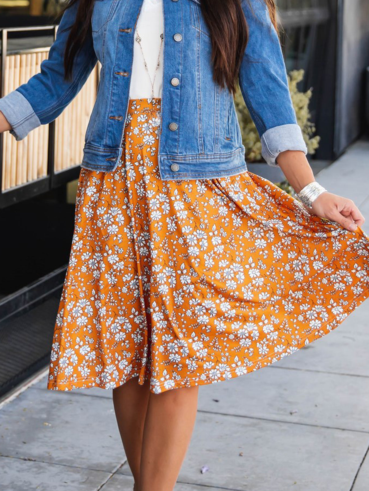Orange Tropical Maxi Skirt - Tiered Maxi Skirt - Floral Skirt - Lulus