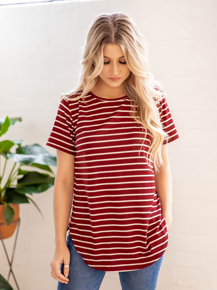 Short Sleeve Striped Mia Top