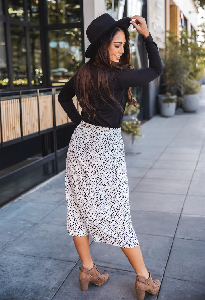 Animal Print Side Button Detail Candace Skirt