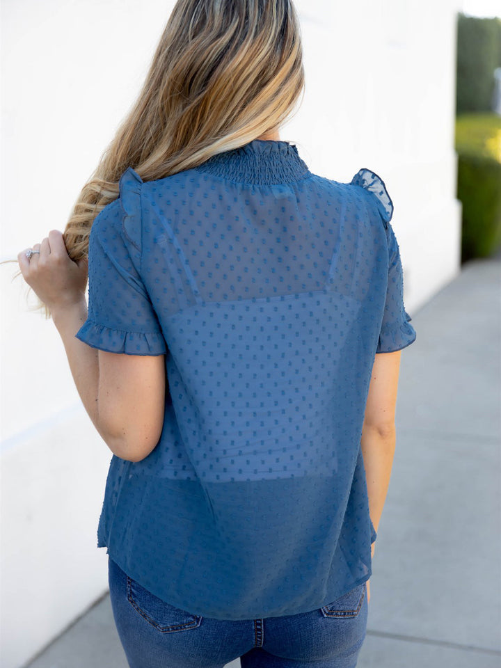 Swiss Dot Fawn Top