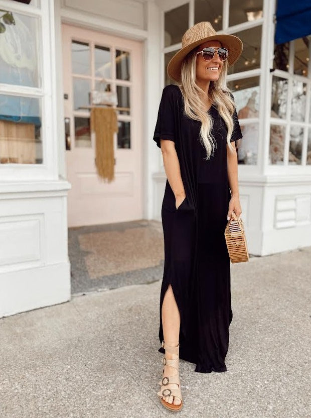 Relaxed Maxi Dress - Black