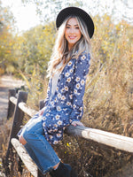 Alisha Cardigan - Blue floral
