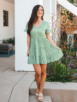 Melanie Dress - Green Floral
