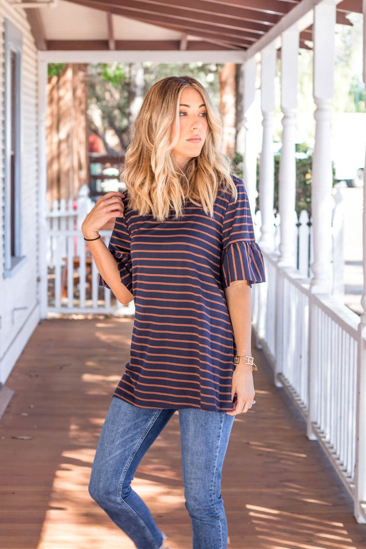 The Flare Sleeve Stripe Payton Top