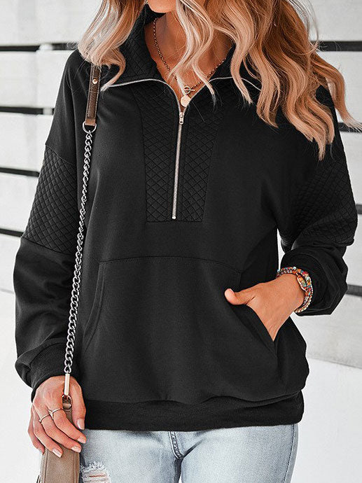 Quilted Quarter Zip Pullover