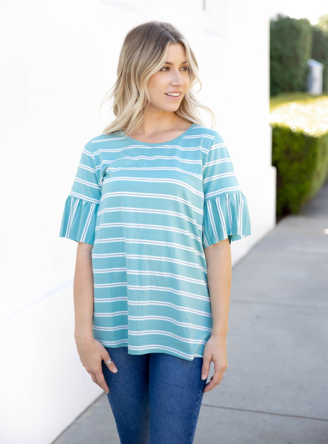 The Aleigha Top - Aqua