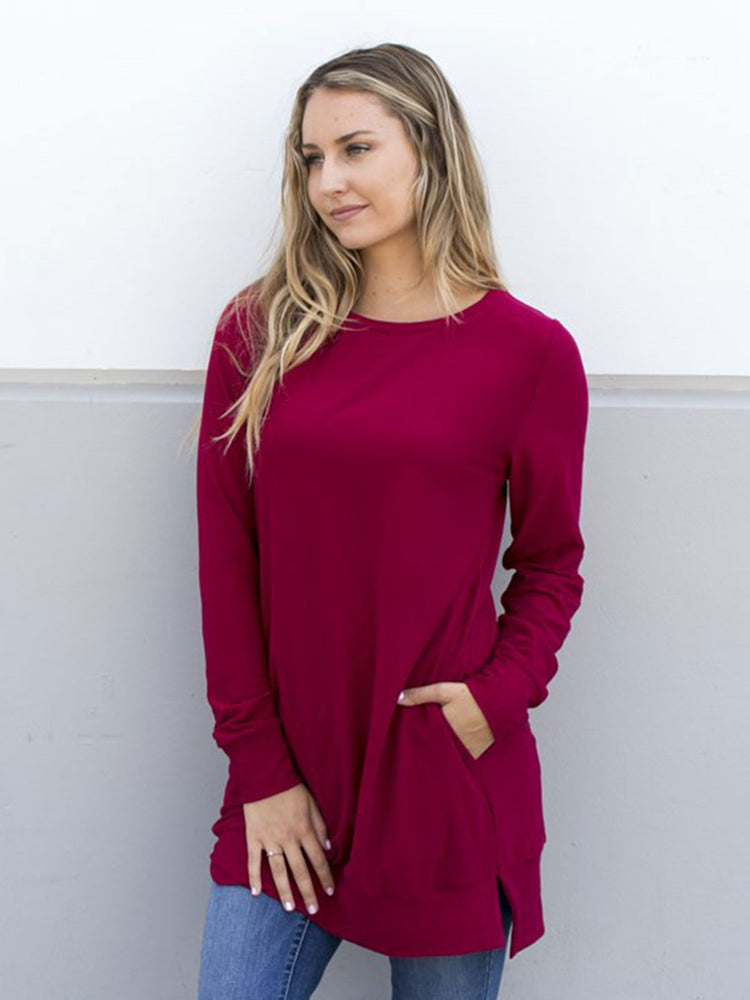 Soft & Cozy Sweater Tunic - Cranberry