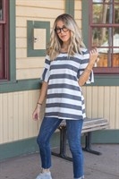 Thick Stripe Flare Sleeve Kamy Top