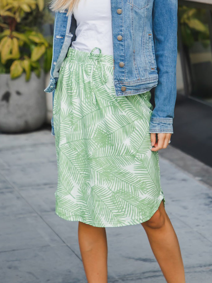 Palm Print Weekend Skirt