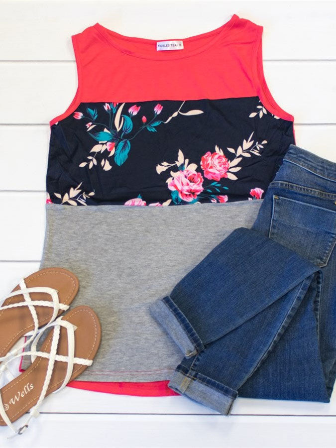 The Colorblock Floral Tank
