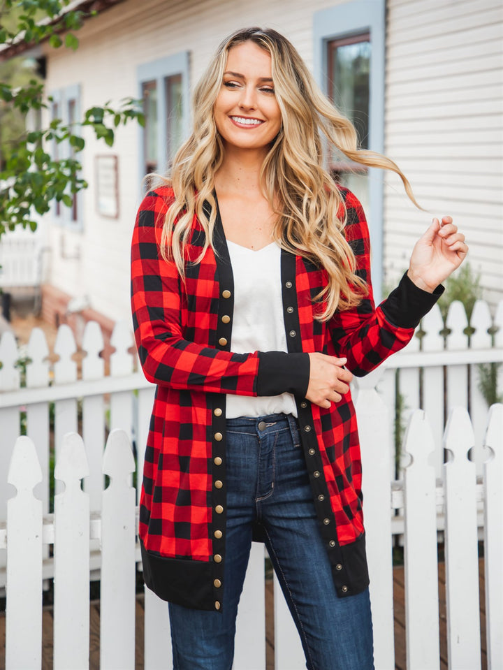 Plaid Snap Front Cleo Cardigan