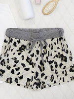 Leopard Lounge Shorts - Cream