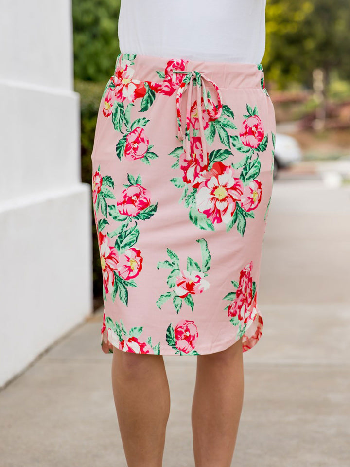 Tie Waist Floral Ava Weekend Skirt