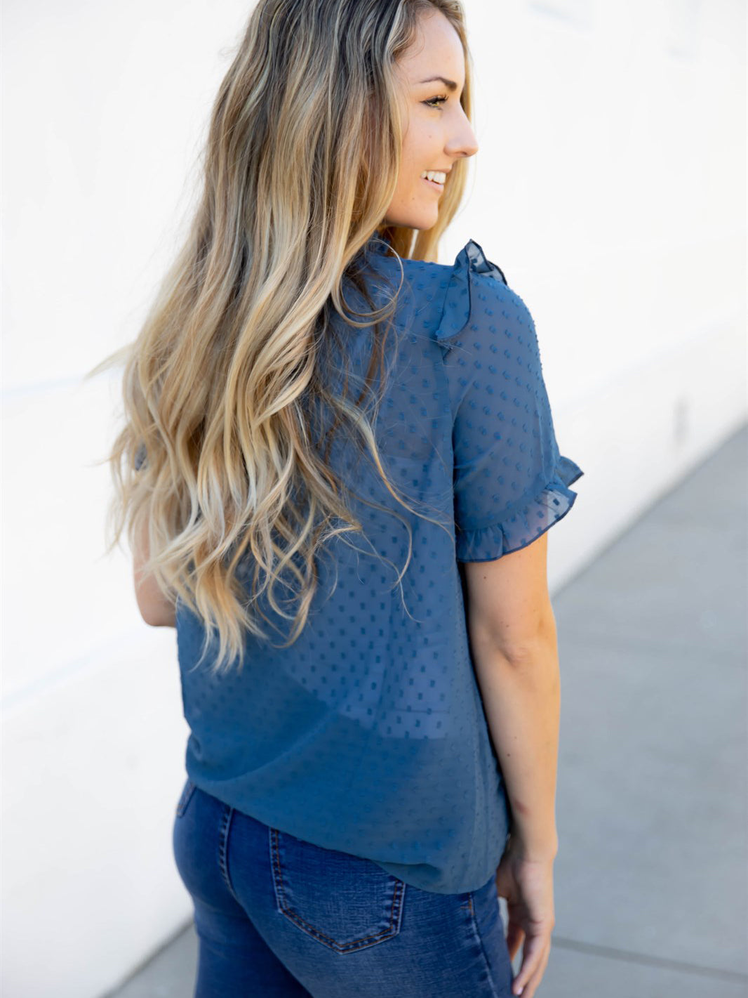 Swiss Dot Fawn Top