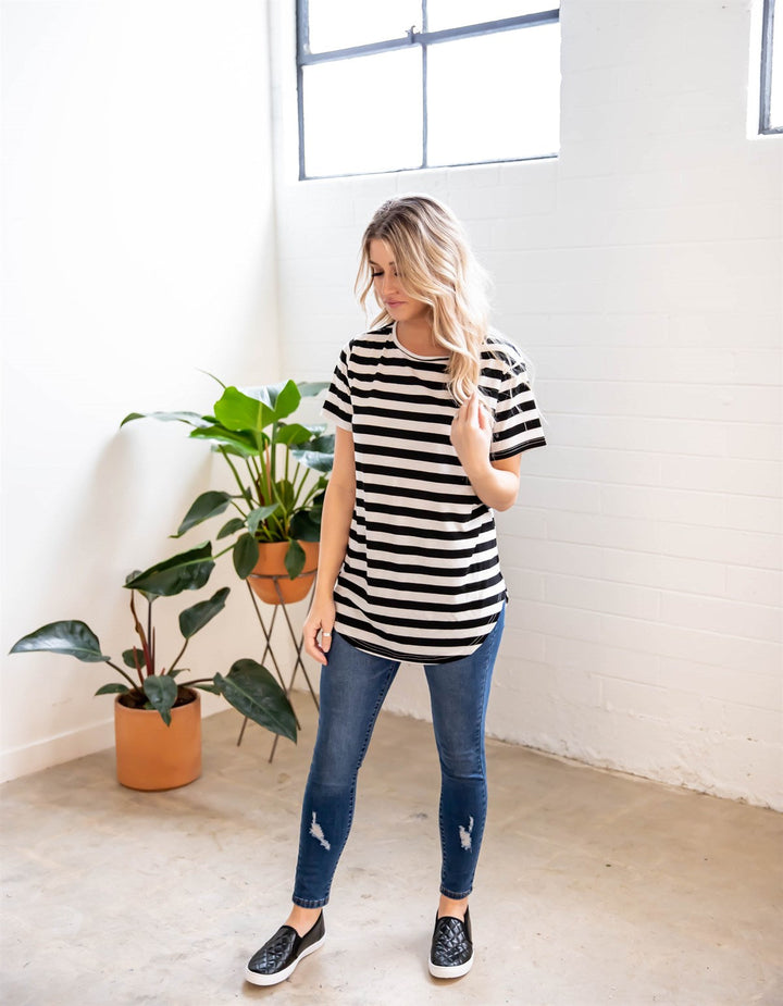 Short Sleeve Striped Mia Top