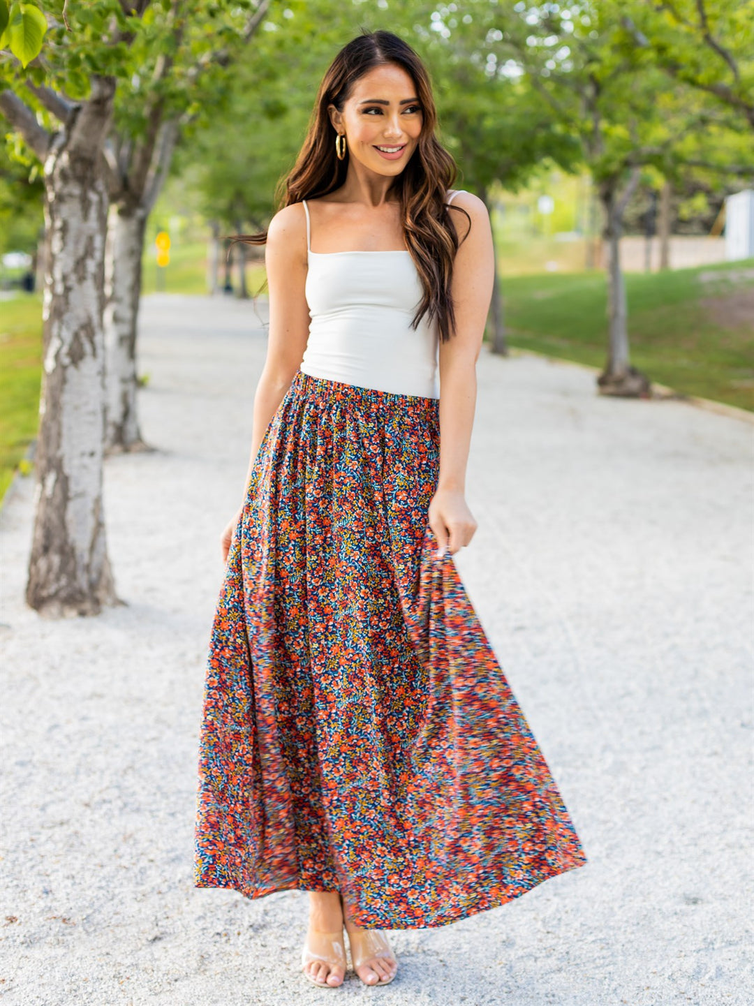 Lovely Floral Maxi Skirt