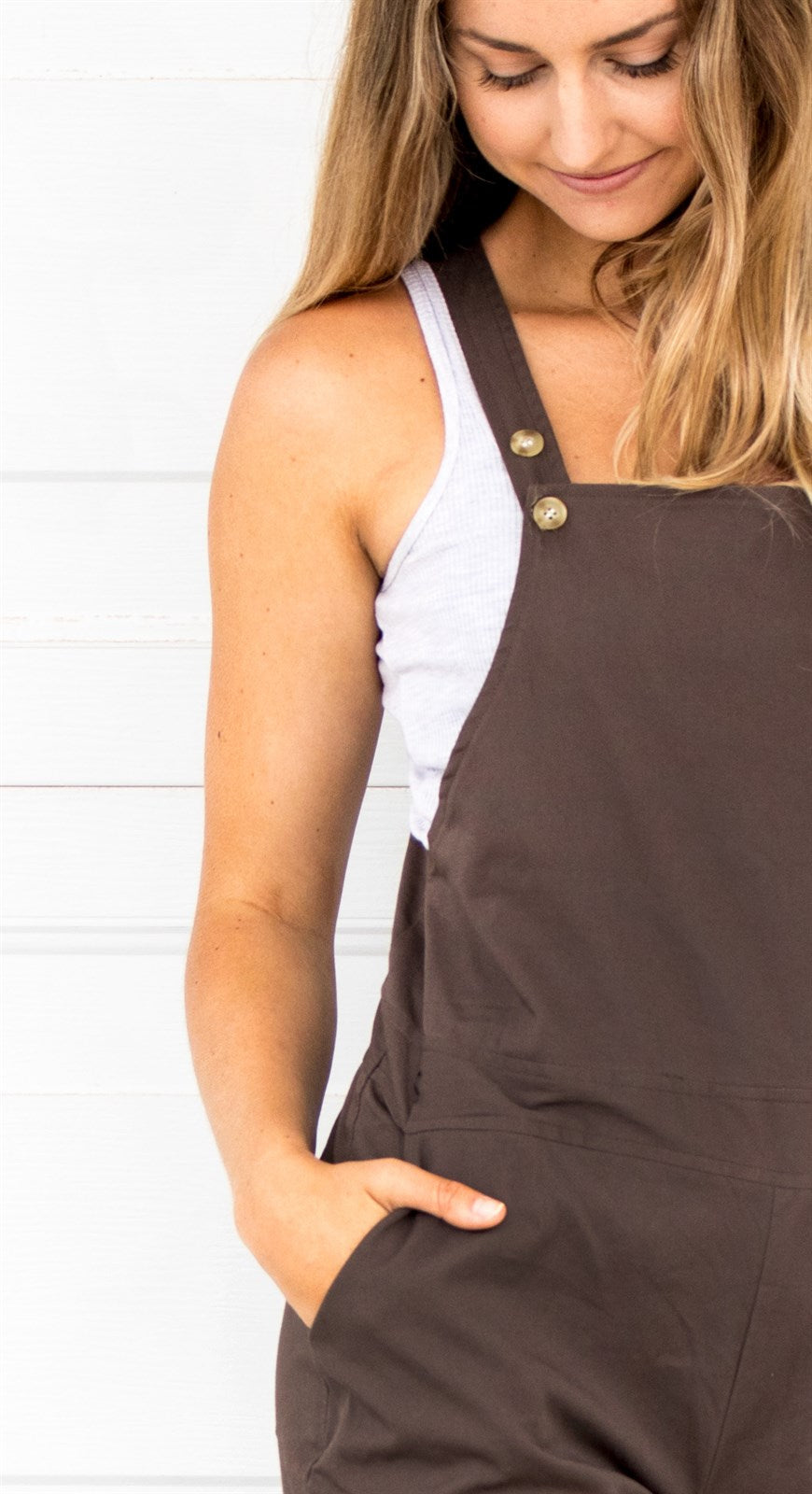 The Lyndsey Overalls - Brown - Tickled Teal LLC