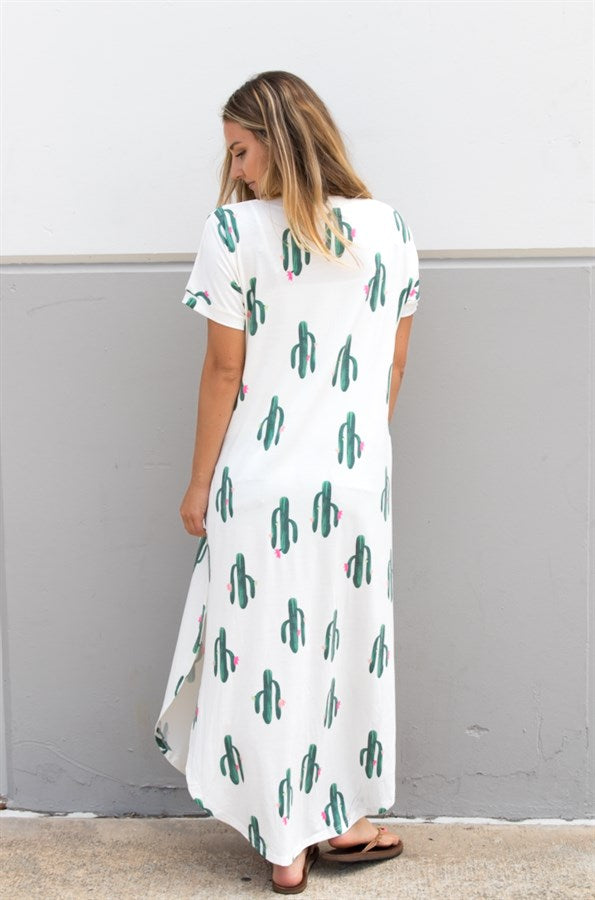 Cactus Relaxed Maxi Dress - Tickled Teal LLC