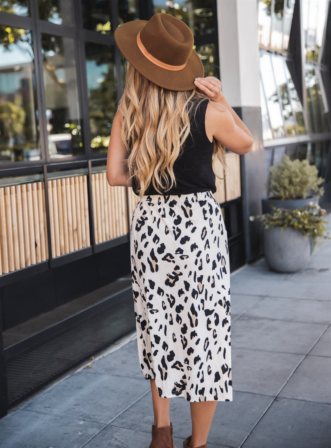 Animal Print Side Button Detail Candace Skirt
