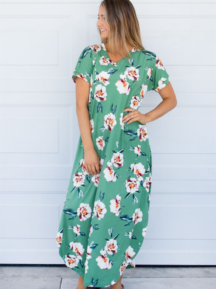 Floral Relaxed Maxi - Green