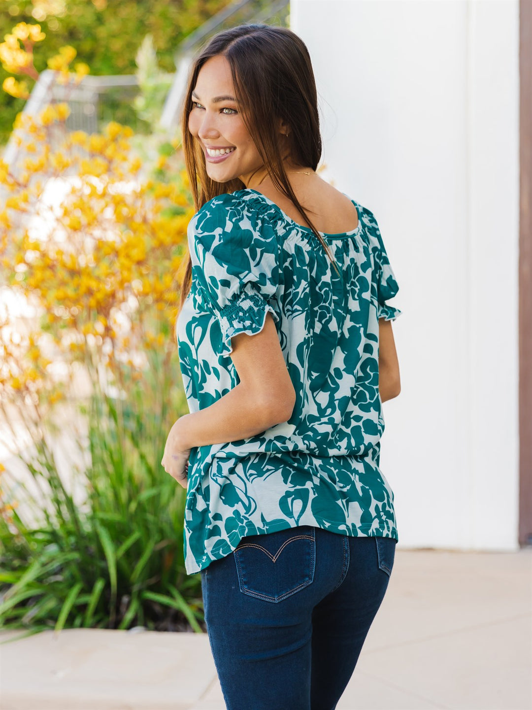 Lovely Floral Square Neck Top