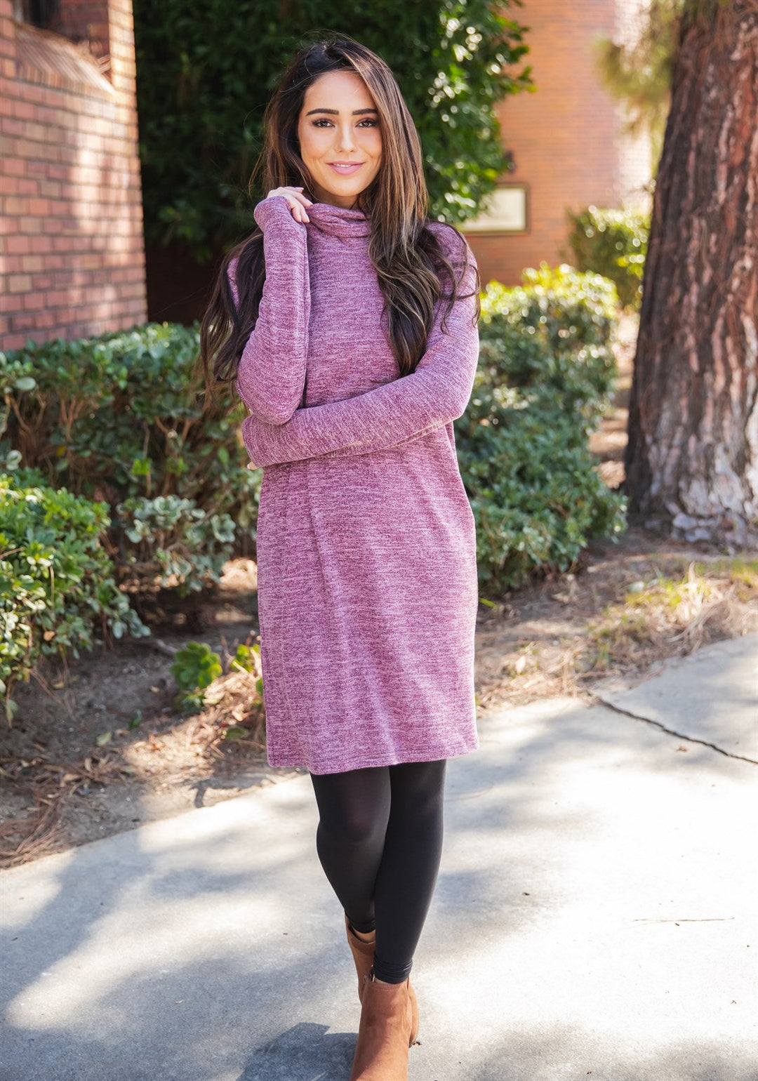 Long Sleeve Cowl Neck Mika Dress