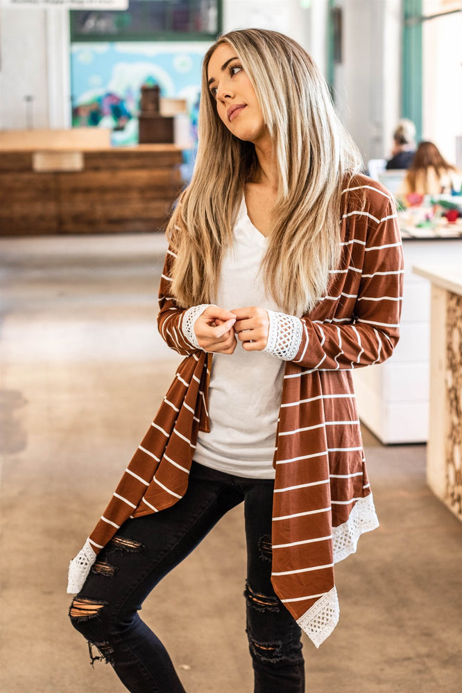 The Harlow Cardigan - Brick Brown