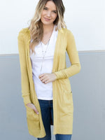 Long Pocket Cardigan - Light Yellow