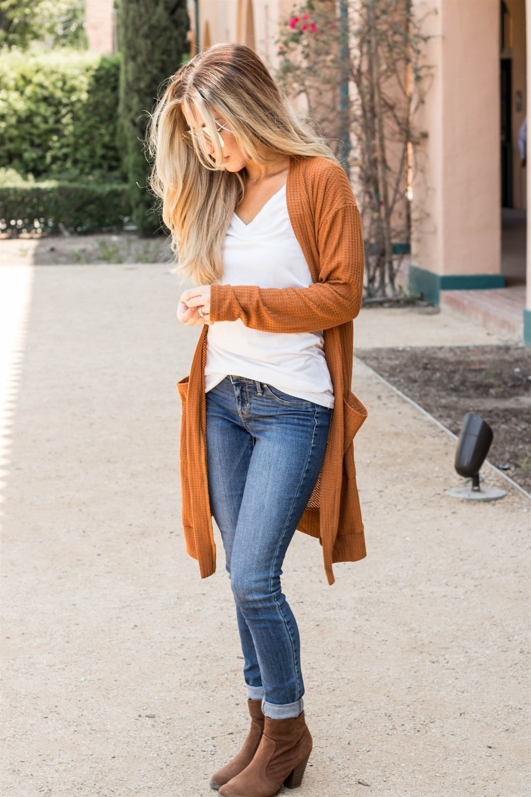 The Scarlet Cardigan - Burnt Orange - Tickled Teal LLC