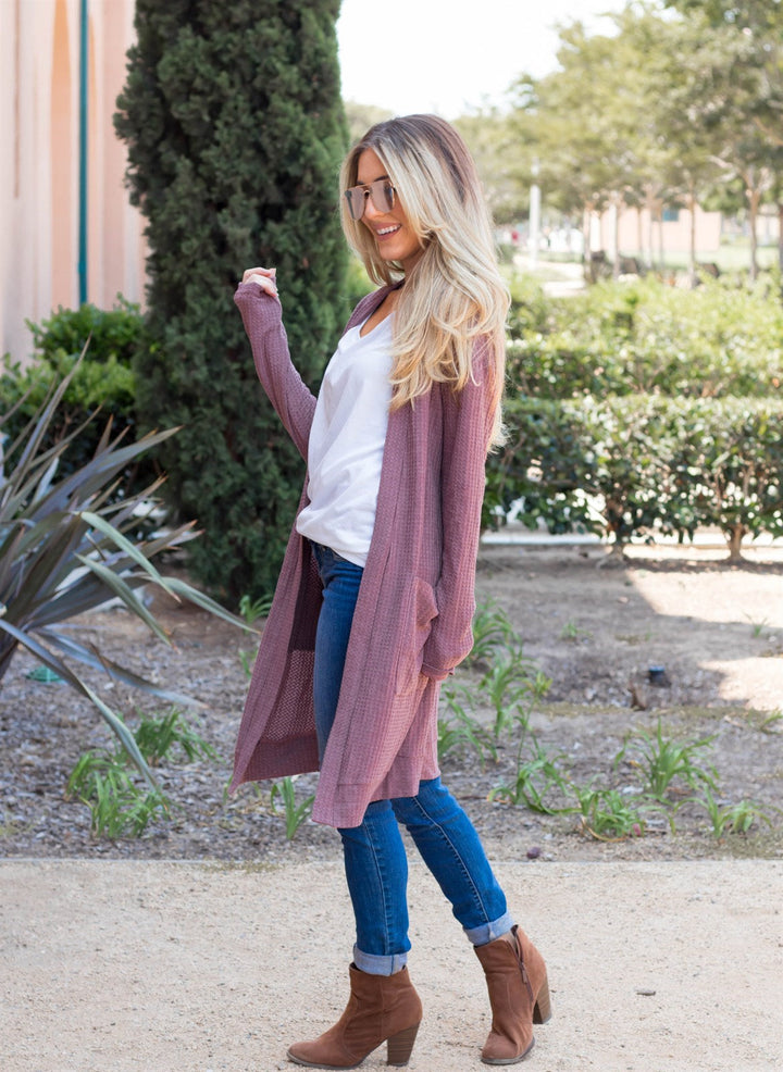 The Scarlet Cardigan - Mauve/Purple - Tickled Teal LLC