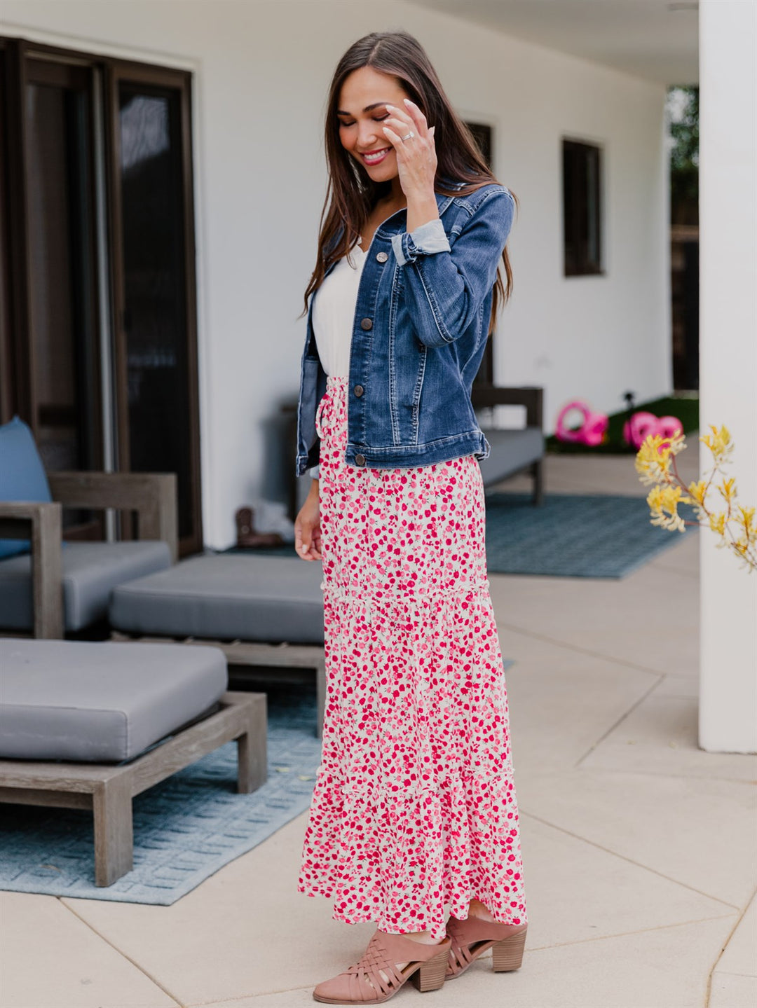 Kendall Skirt - Red Rose