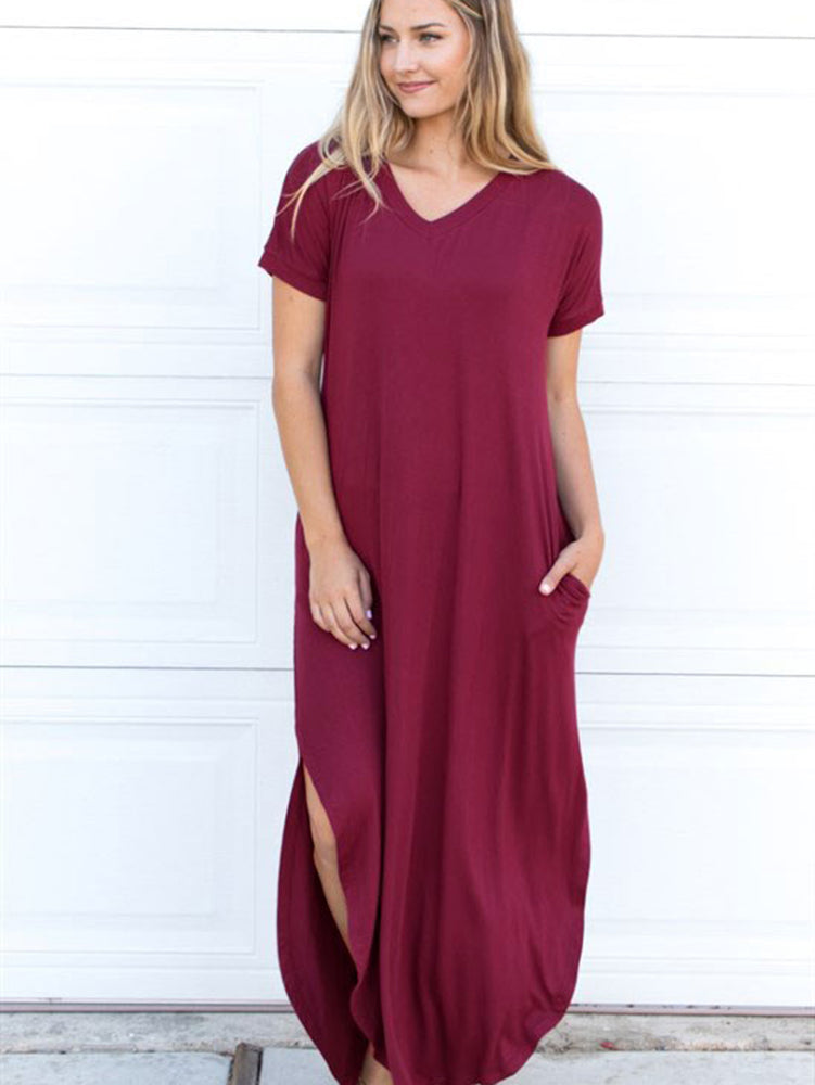 Relaxed Maxi Dress - Wine