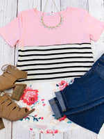 Floral Stripe Tunic - Pink