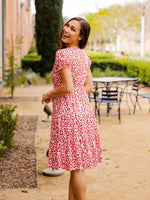 Sarah Dress - Small Red Floral