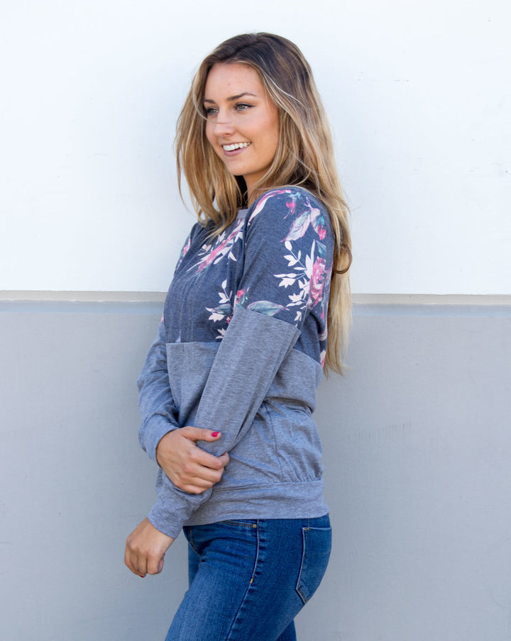 Floral Accent Pullover