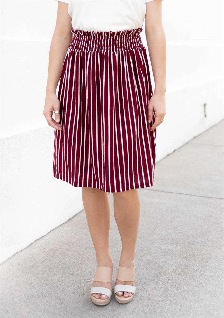 Striped Tracie Knee Length Skirt
