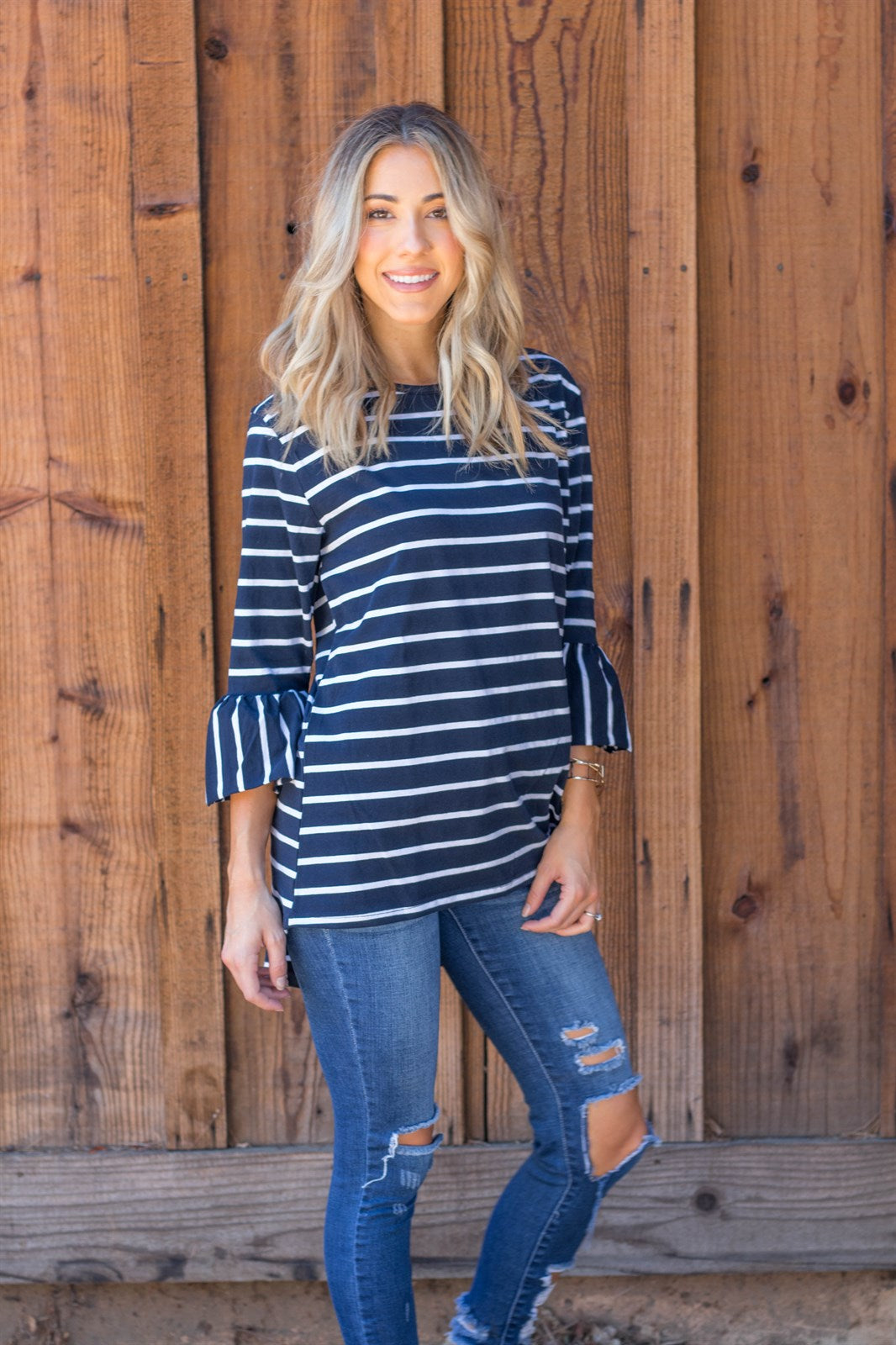 The Gracie Top - Navy - Tickled Teal LLC