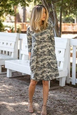 3/4 Sleeve Camo Sloan Dress
