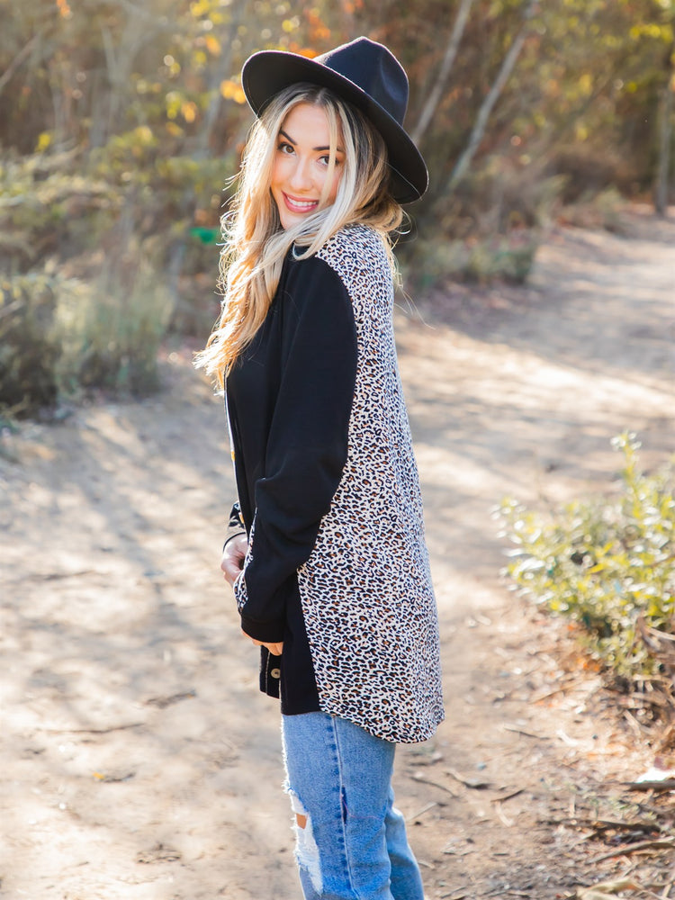 The Pacey Cardigan - Small Brown Cheetah