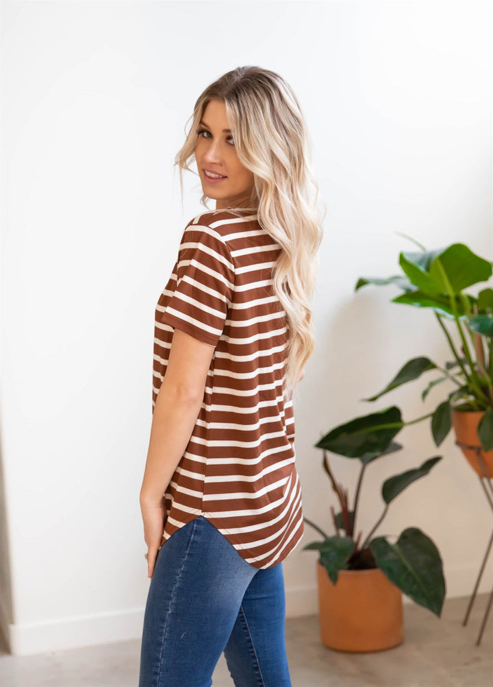 Short Sleeve Striped Mia Top