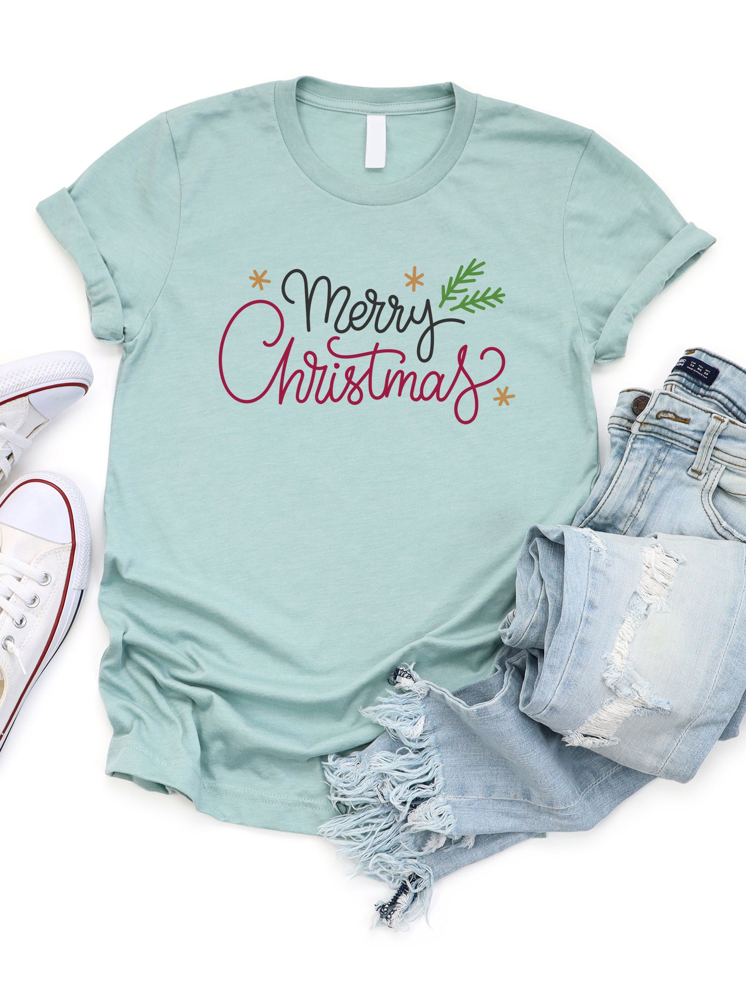Merry Christmas Graphic Tee – Tickled Teal LLC