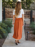 The Reed Pleated Skirt - Orange