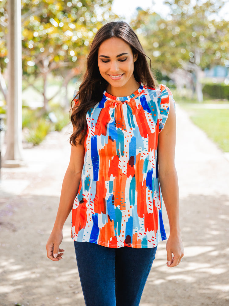 Mai Top - Orange Blue