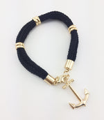 Nautical Anchor Charm Rope Bracelet