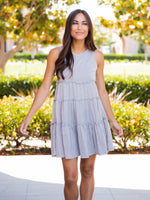 Peplum Swing Dress - Gray