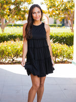 Peplum Swing Dress - Black