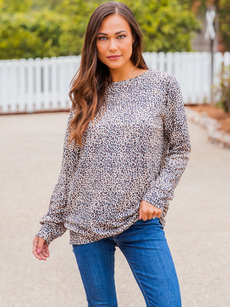 Everlee Top - Small Brown Cheetah